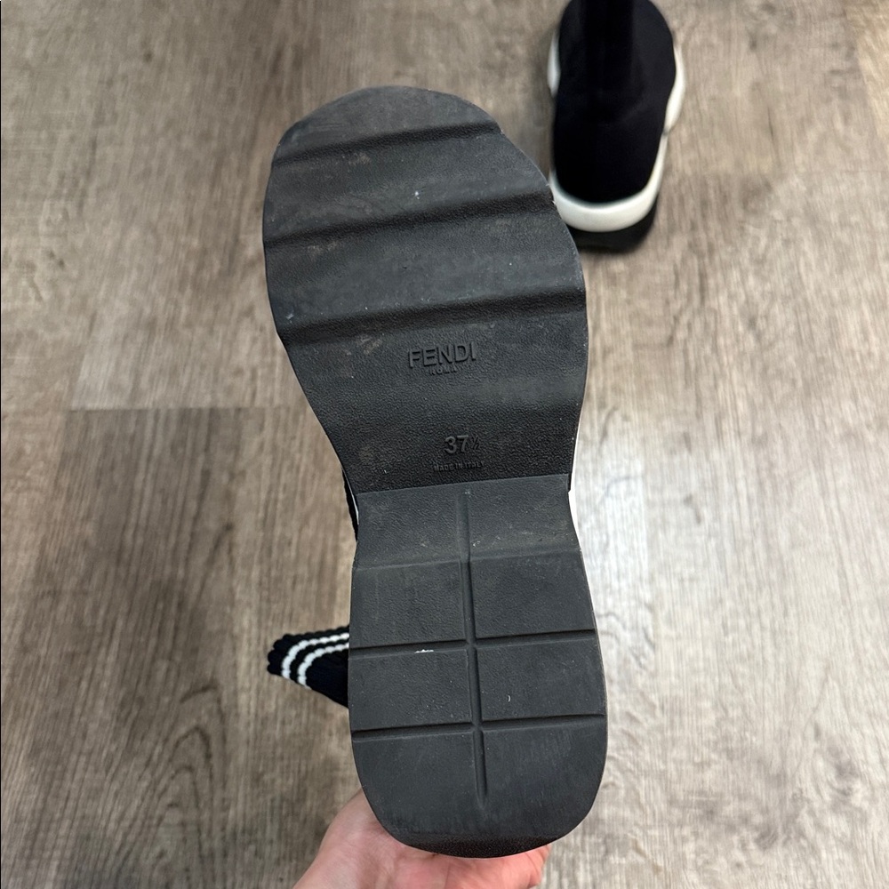 Fendi Black and White High-Top Sock Sneakers - Picture 7 of 13